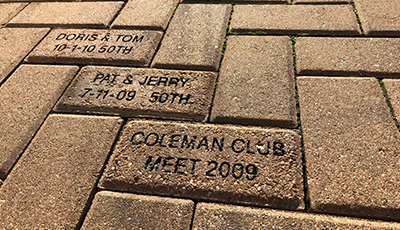 Picture of the bricks with names on them